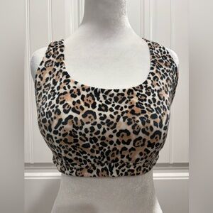 Victoria's Secret Leopard Print Scoop Crop Top - Tan & Black Size L